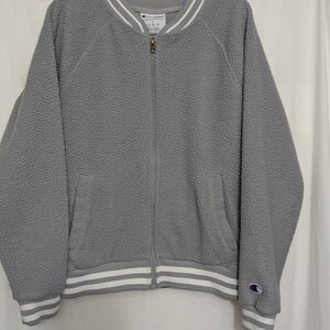 Champion Gray Sherpa Zip-Up Jacket